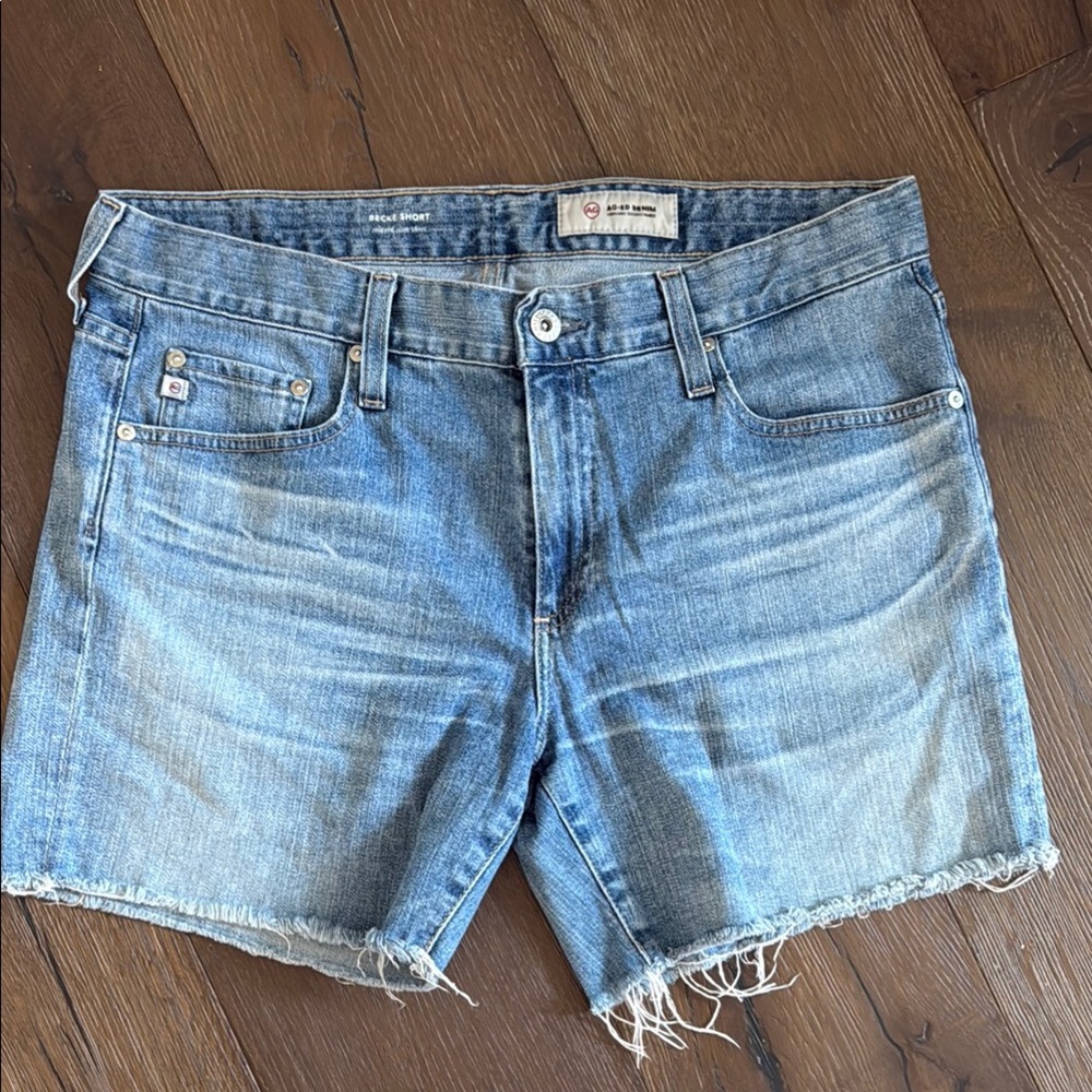 Ag Adriano Goldschmied Blue Jean Shorts Relaxed Fit Becke Short 31R